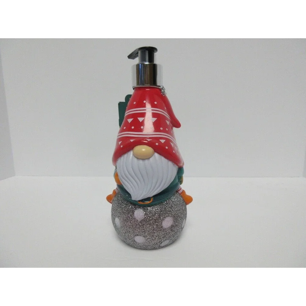 Holly Jolly Vanilla Frosting Gnome Refillable Hand Soap Dispenser Christmas